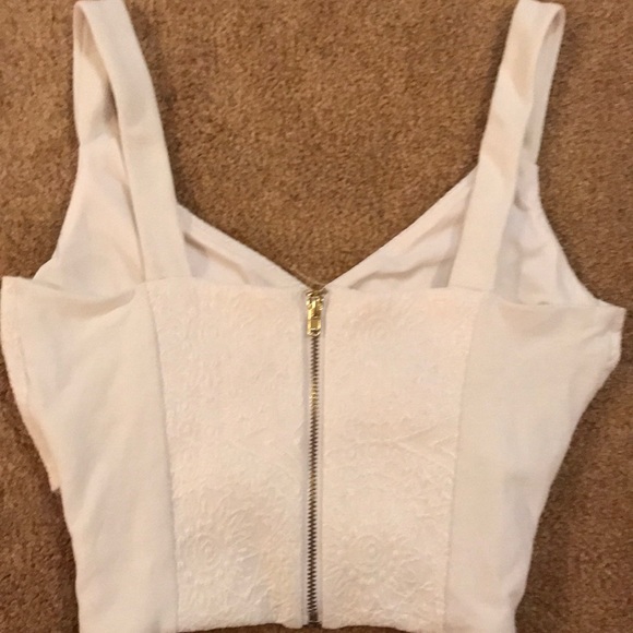 BEBE XS white wrap crop top- worn once! - Picture 3 of 4